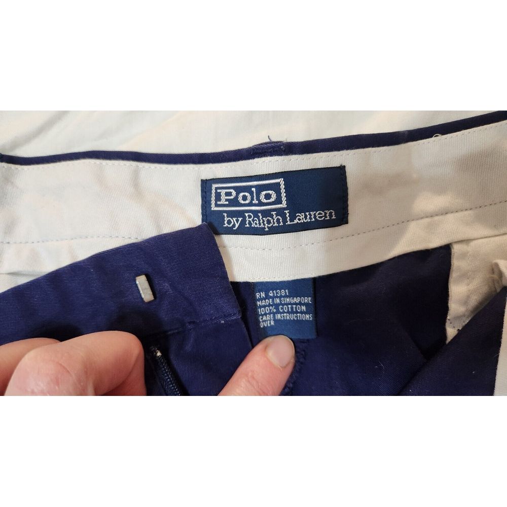 Polo Ralph Lauren Shorts Men's 38 Blue Navy Cotton Chino Relaxed Fit Casual Wear - Picture 4 of 8